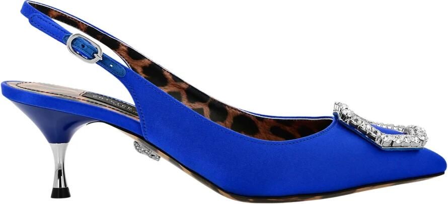 Philipp Plein Satijnen Decollete Slingback Kristal Hexagon