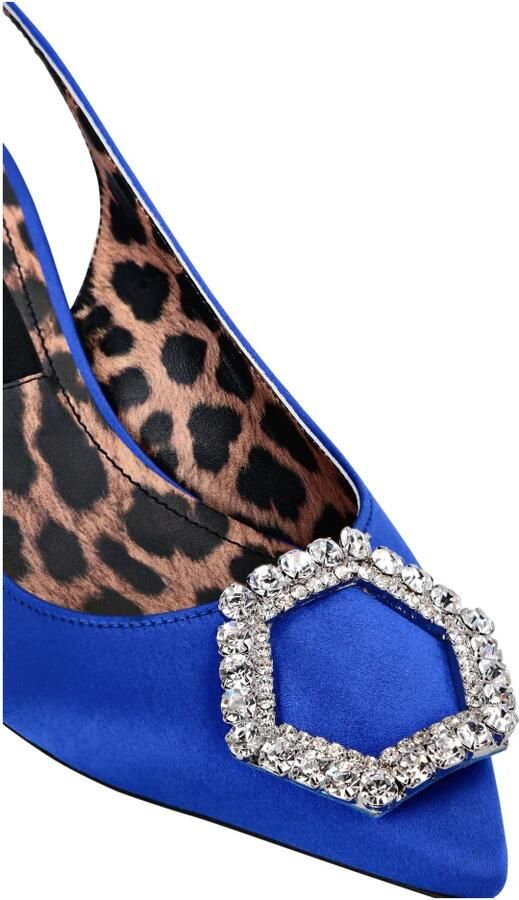 Philipp Plein Satijnen Decollete Slingback Kristal Hexagon - Foto 3