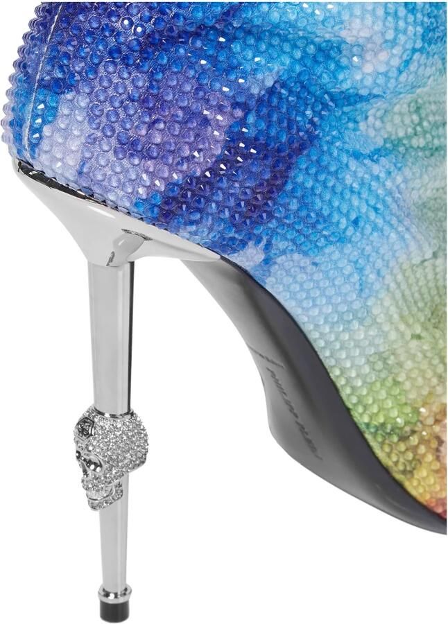 Philipp Plein Satijnen Laarzen Hoge Hakken Overknees Tie Dye - Foto 2