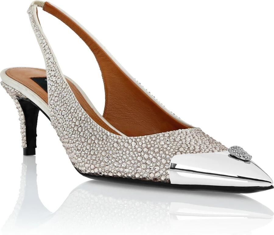 Philipp Plein Satin Slingback Mix Strass - Foto 2