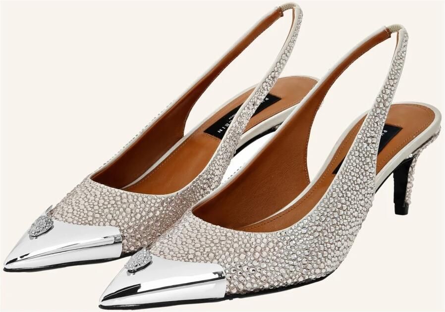 Philipp Plein Satin Slingback Mix Strass - Foto 3