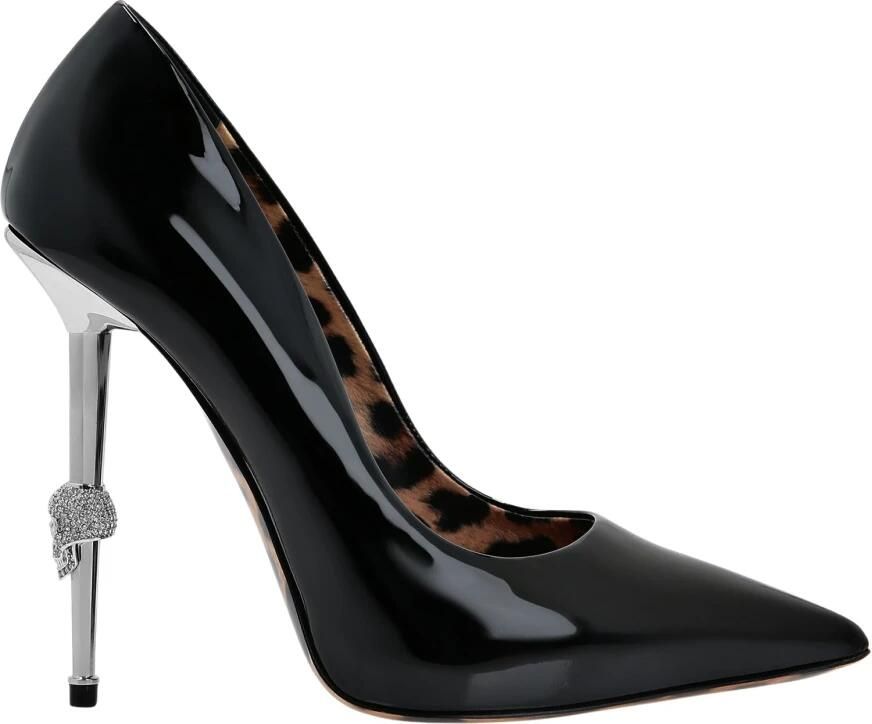 Philipp Plein Skull Heel Patent Leather Pumps