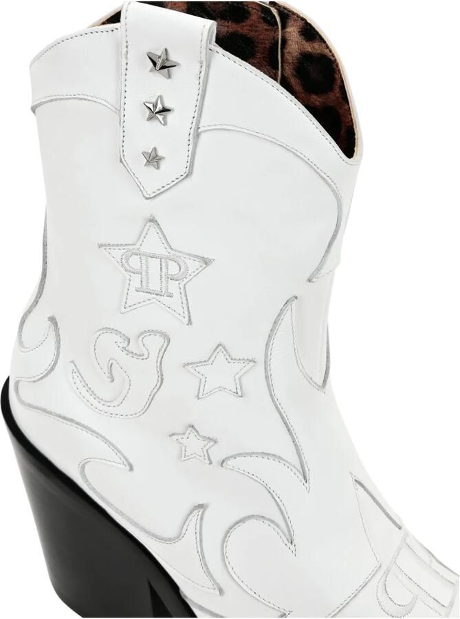 Philipp Plein Strass Cow Boy Laarzen Middenhoge Hakken Hoge Sterren - Foto 2