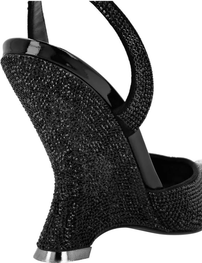 Philipp Plein Suede Decollete Wedges Crystal - Foto 3