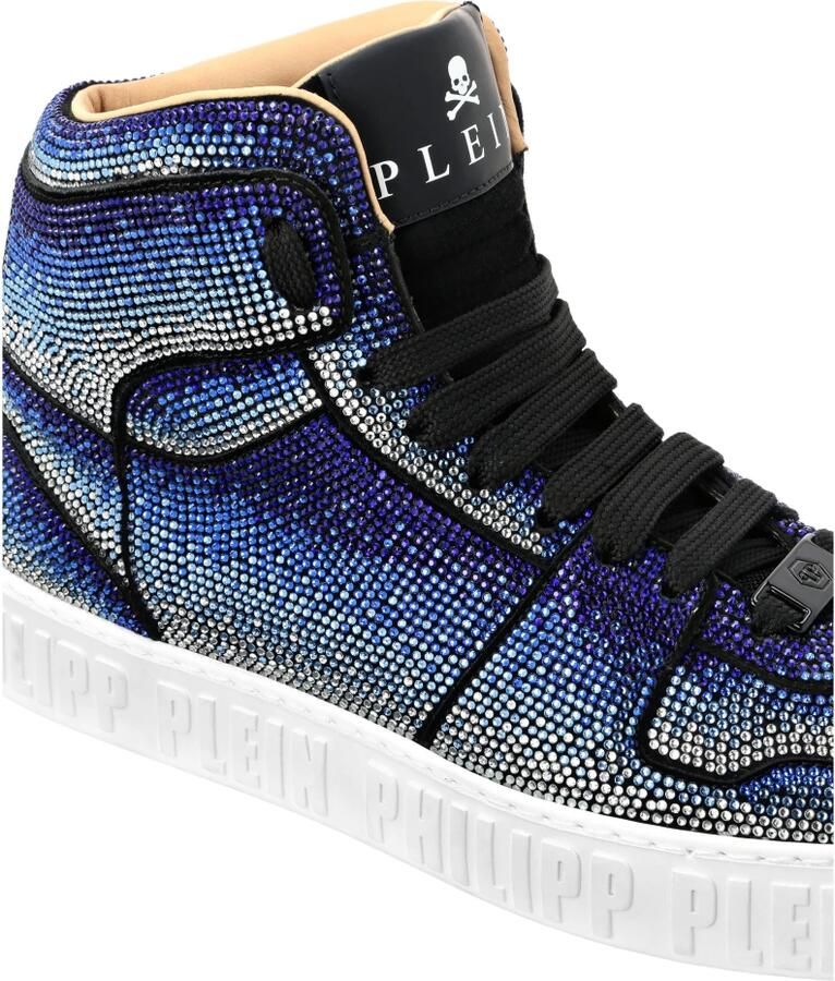 Philipp Plein Suede Hi-Top Sneakers Strass Studs