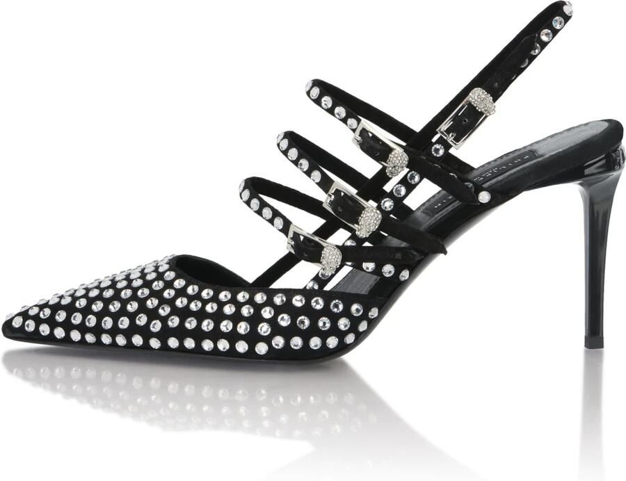 Philipp Plein Suede Slingbacks Skull Belts 9 - Foto 4