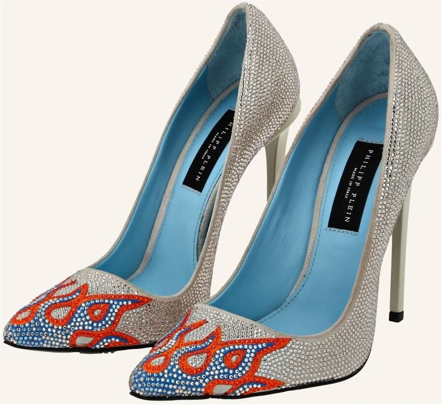 Philipp Plein Suede Strass Decollete Hoge Hakken Flame - Foto 2