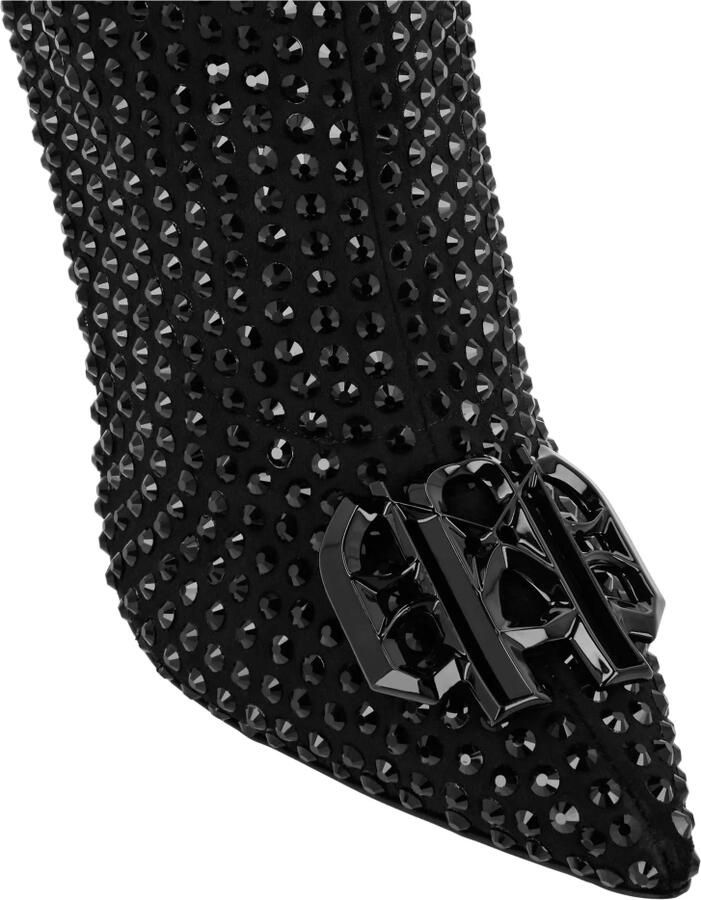 Philipp Plein Suede Strass Laarzen Hoge Hakken Overknees Gothic Plein - Foto 2