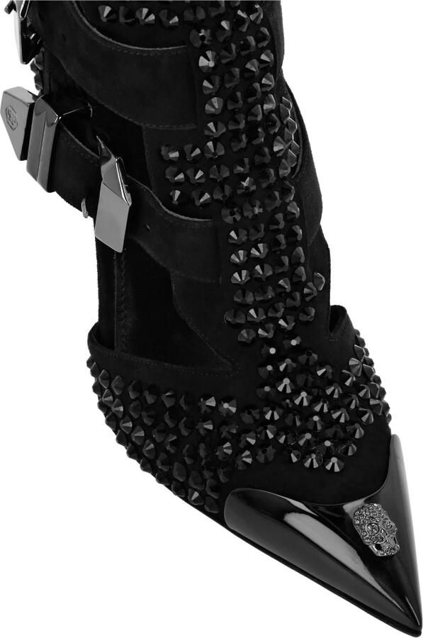 Philipp Plein Suede Strass Sandalen Hoge Hakken Skull - Foto 3