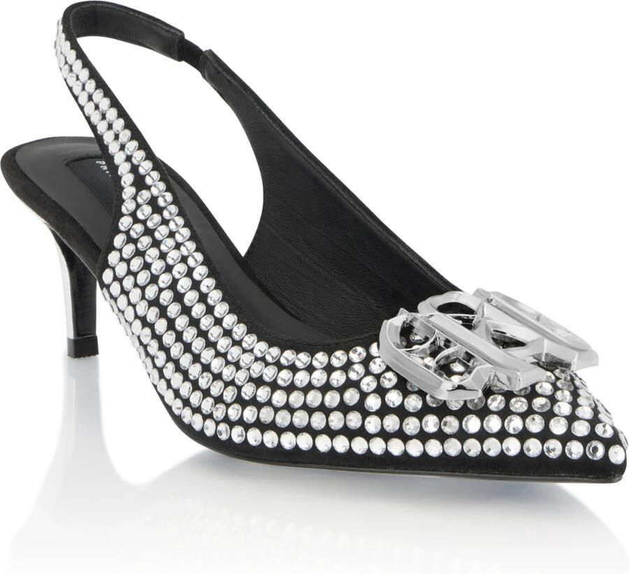 Philipp Plein Suede Strass Slingback Schoenen H55 Gothic - Foto 2