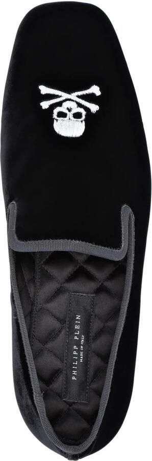 Philipp Plein Velvet Loafers Embroidery Skull