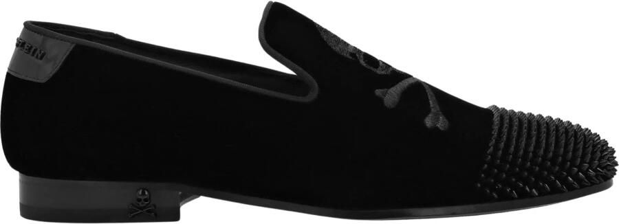 Philipp Plein Velvet Loafers Skull&Bones