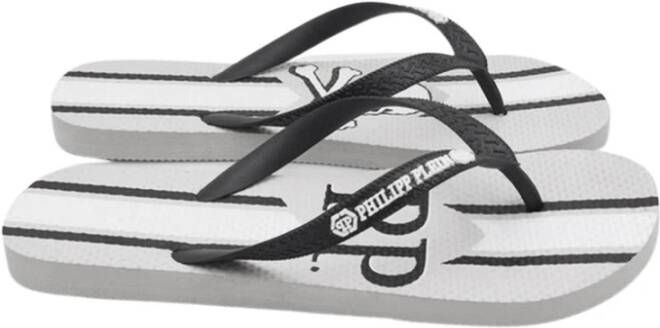 Philipp Plein Lente Zomer Unisex Synthetische Flip Flops Gray Unisex Schoenen