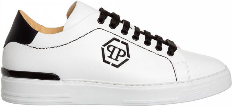 Philipp Plein lederen sneakers met lage top Wit Heren - Foto 3