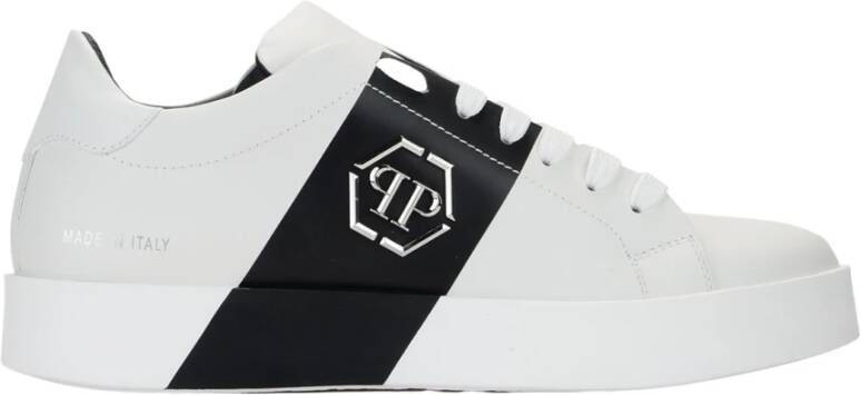 Philipp Plein Leren sneakers voor heren Wit Heren