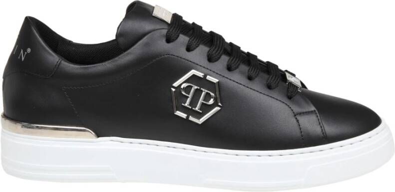 Philipp Plein Hexagon sneakers in zwart leer Black Heren