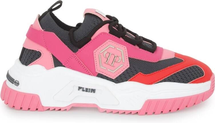 Philipp Plein Stijlvolle Damessneakers Duurzame Materialenmix Roze Dames