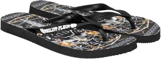 Philipp Plein Stijlvolle synthetische slippers Zwart Unisex