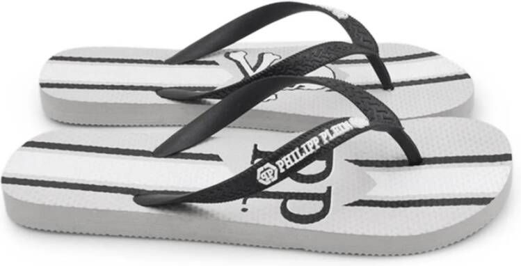 Philipp Plein Synthetische Flip Flops met Rubberen Zool Gray Heren