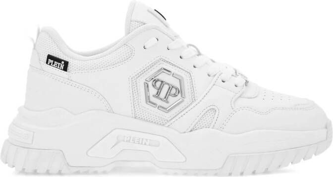 Philipp Plein Witte Chunky Sneakers met Hexagon Detail