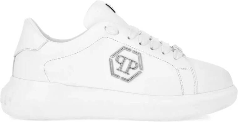 Philipp Plein Witte Leren Sneakers