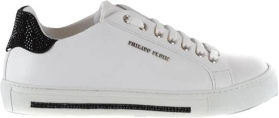 Philipp Plein Witte Leren Sneakers voor Dames Wit Dames