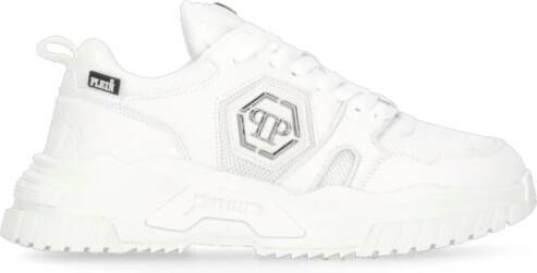 Philipp Plein Witte Sneakers met Hexagon Logo
