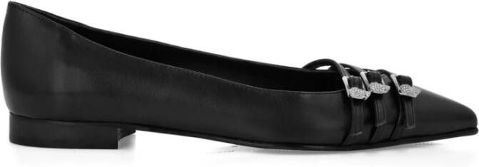Philipp Plein Zwarte Ballerina's met Gespdetails