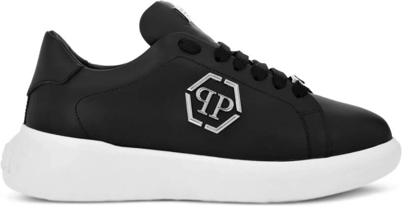 Philipp Plein Zwarte lage Hexagon sneakers