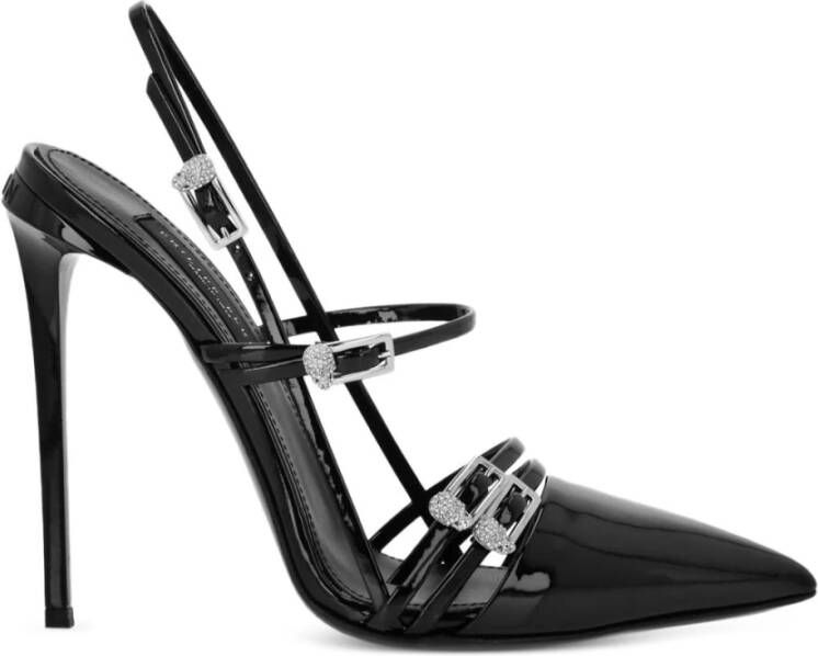 Philipp Plein Zwarte Lakleren Slingback Pumps