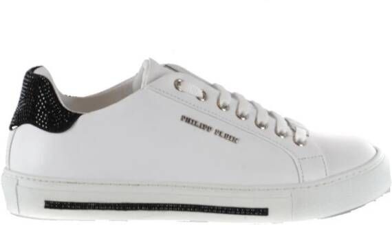 Philipp Plein Zwarte Leren Heren Sneakers Vetersluiting