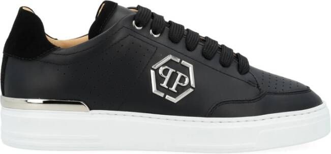 Philipp Plein Zwarte leren Lo-Top sneaker Black Heren