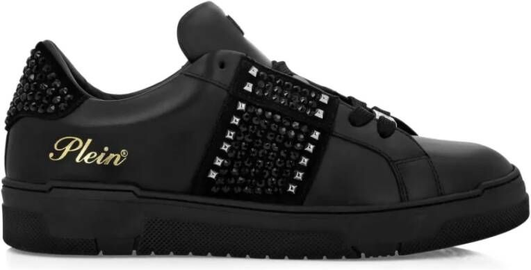 Philipp Plein Zwarte leren sneakers