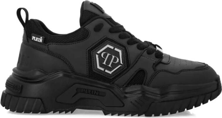 Philipp Plein Zwarte Sneakers met Polyester en Polyurethaan