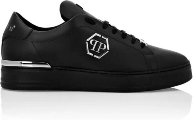 Philipp Plein Zwarte Sneakers met Zilveren Detail Black Heren
