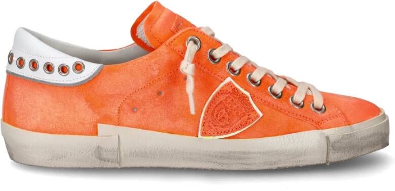 Philippe Model Ambachtelijke Oranje Suède Sneakers Orange Heren