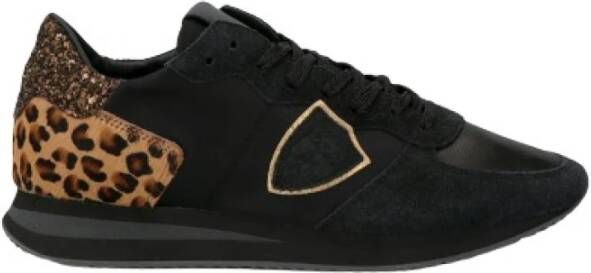 Philippe Model Black and Leopard Sneakers Tropez