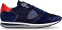 Philippe Model Blauw Rood Nylon Leren Sneakers voor Heren Blue Heren - Thumbnail 1
