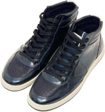 Philippe Model Blauwe Hoge Leren Sneakers Originele Stijl Blauw Dames