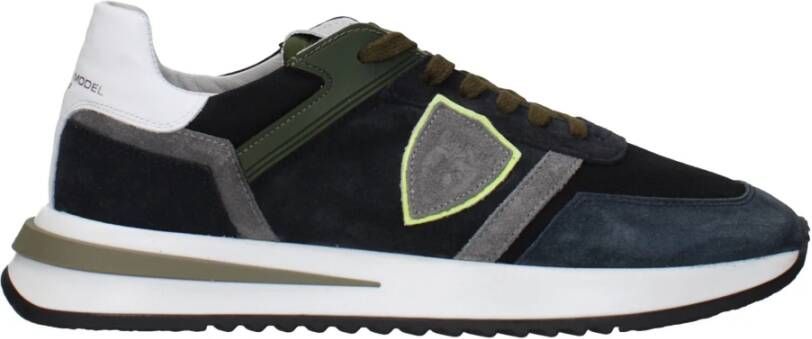 Philippe Model Stijlvolle Heren Sneakers Verhoog je schoenenspel Blauw Heren