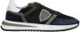 Philippe Model Blauwe Leren Suède Casual Sneakers met Logo's - Thumbnail 1