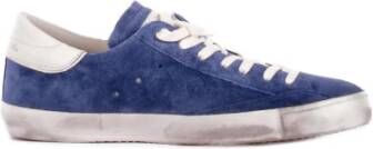 Philippe Model Blauwe Sneakers met Zij- en Achterlogo