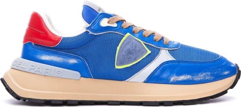 Philippe Model Blauwe Sneakers Regular Fit Geschikt voor alle temperaturen 50% leer 50% andere vezels Blue Heren