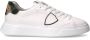 Philippe Model Witte en Militair Groene Leren Sneakers White Heren - Thumbnail 7
