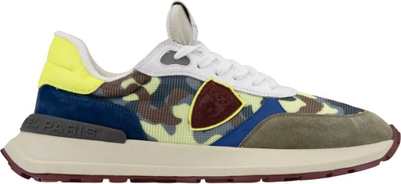 Philippe Model Camouflage Lage Heren Sneaker met Kleurrijk Design Bruin Heren