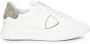 Philippe Model Canvas Leren Sneakers Wit Groen White Heren - Thumbnail 1