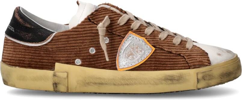 Philippe Model Cognac Corduroy Urban Sneakers Multicolor Heren