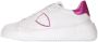 Philippe Model Logo Leren Sneakers Witte Leren Temple Sneakers met Metallic Details White Dames - Thumbnail 6