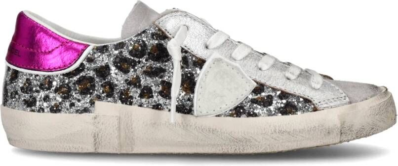 Philippe Model Dierenprint Glitter Sneaker Gray Dames