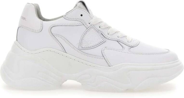 Philippe Model Logo Sneakers met Leren Bovenwerk en Rubberen Zool White Dames